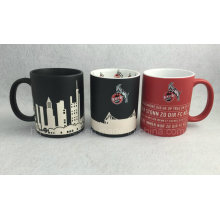 Taza acabada mate 11oz con el logotipo de Sandblast, taza de chorro de arena